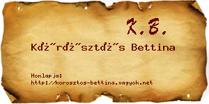Körösztös Bettina névjegykártya