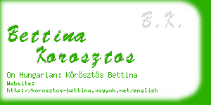 bettina korosztos business card