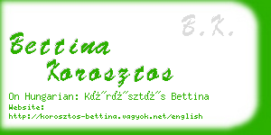 bettina korosztos business card